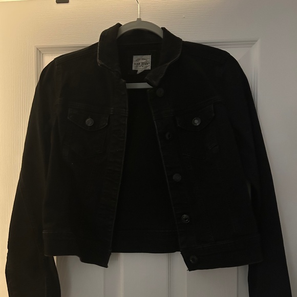 Black Cropped Jean Jacket - Picture 1 of 2